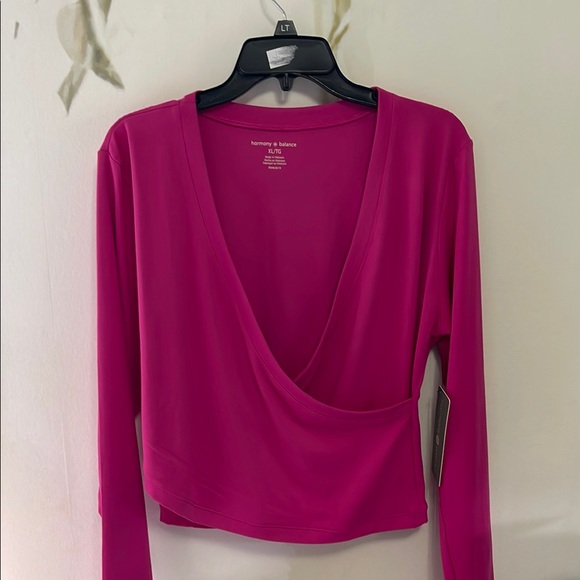 Harmony Balance Women's Pink Wrap Top - Picture 1 of 5